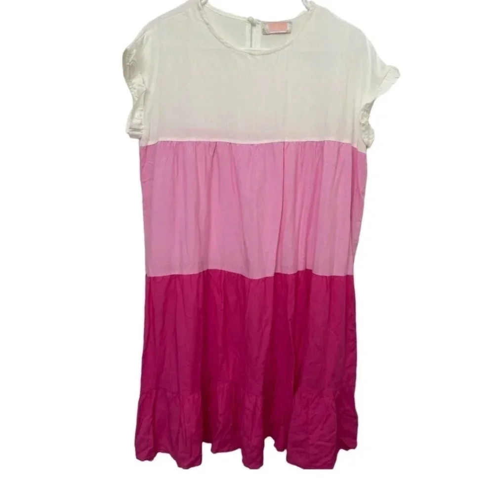 C+D+M Colorblock Short Sleeve Flowy Women's Cute Dress NWOT